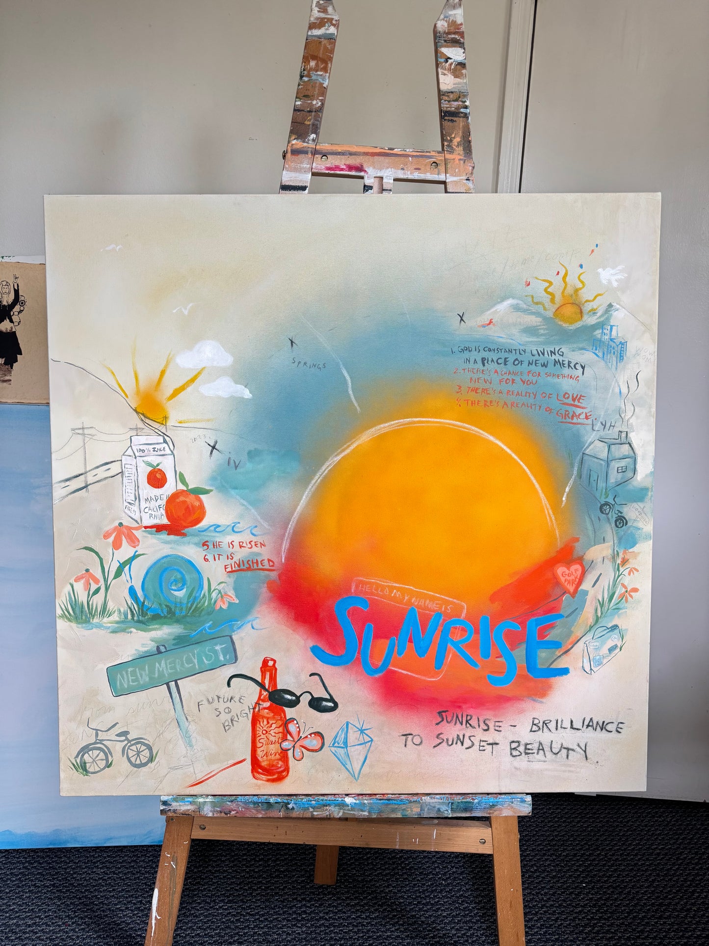 Original “Sunrise” Album Painting - 3x3 feet Canvas